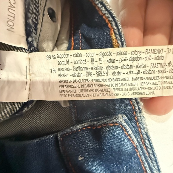 Zara Women Relaxed Mid Waist Mid Rise Jeans Oversized Distressed Blue Size 4 - Picture 12 of 15